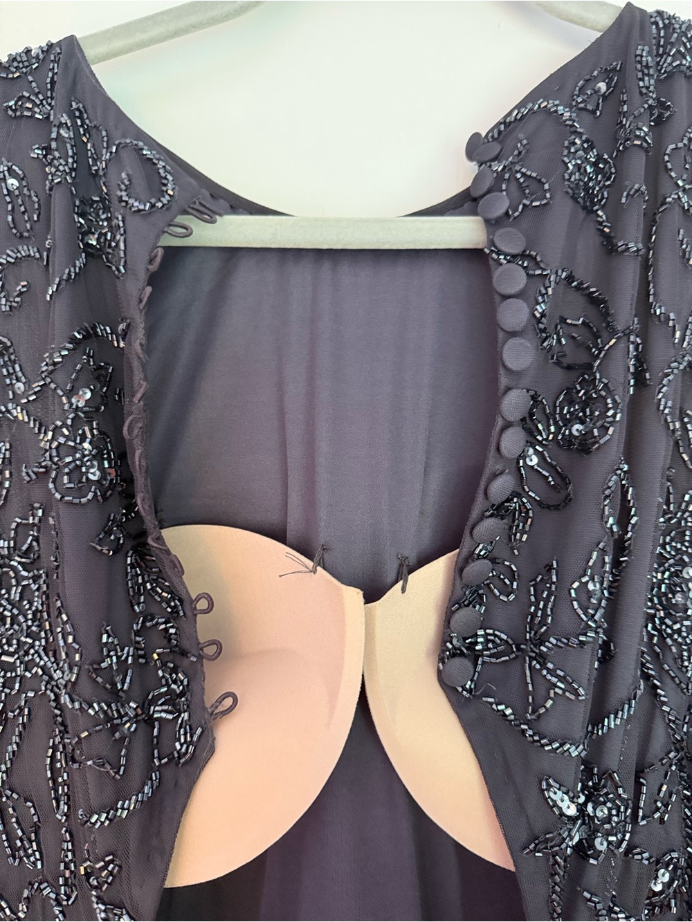 Adrianna Papell Gunmetal Beaded Maxi Dress - Picture 5 of 7